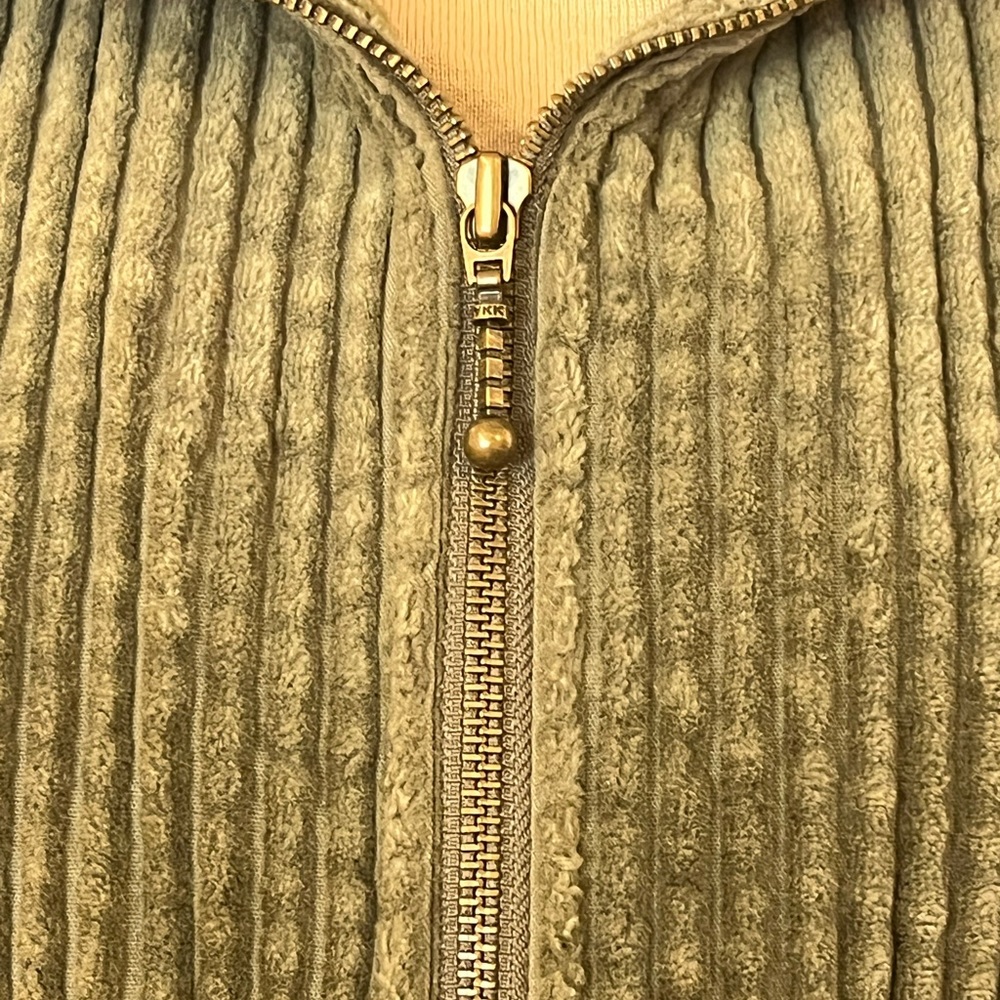 Woolrich Women’s 100% Cotton Olive Green Corduroy Ribbed Zip Up Jacket w/Pockets - Picture 7 of 12